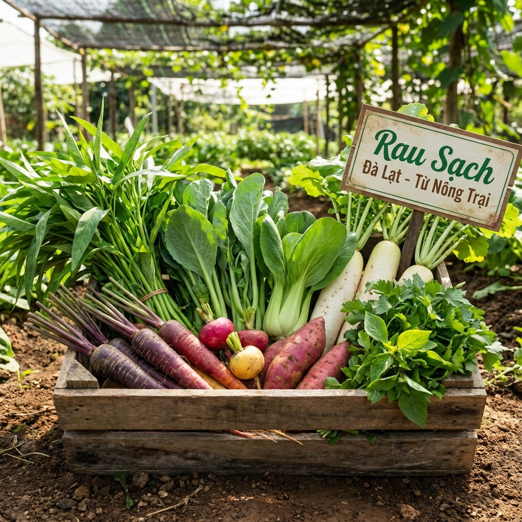 Rau củ hữu cơ tươi mới